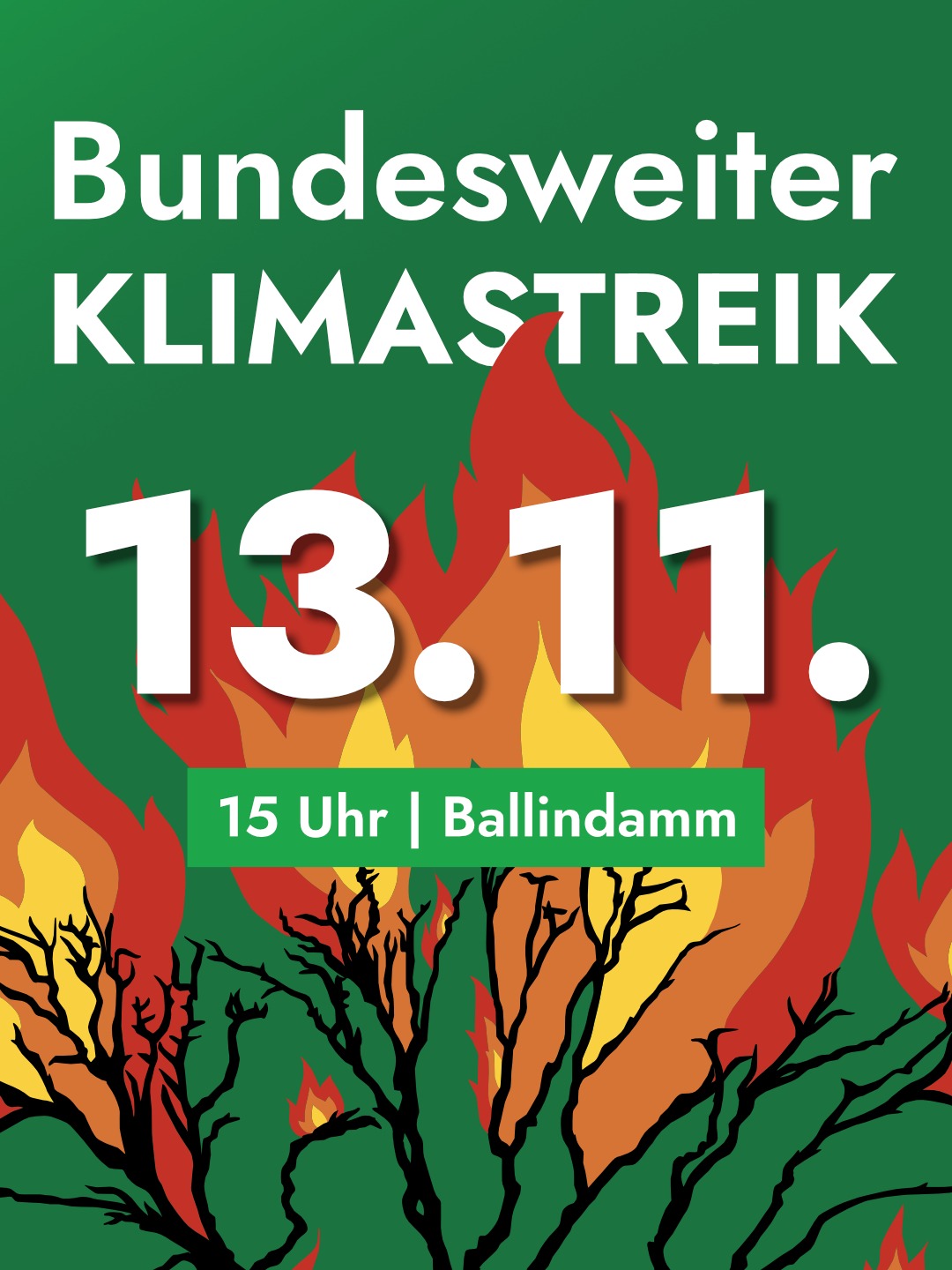 Kli­ma­streik am 13.11. | 15 Uhr | Balindamm